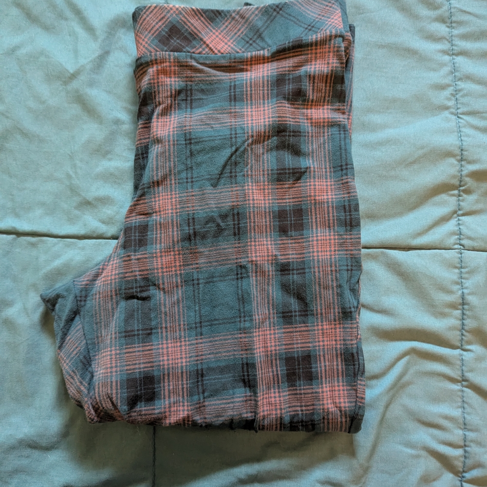 Torrid Teal and Pink Plaid Leggings